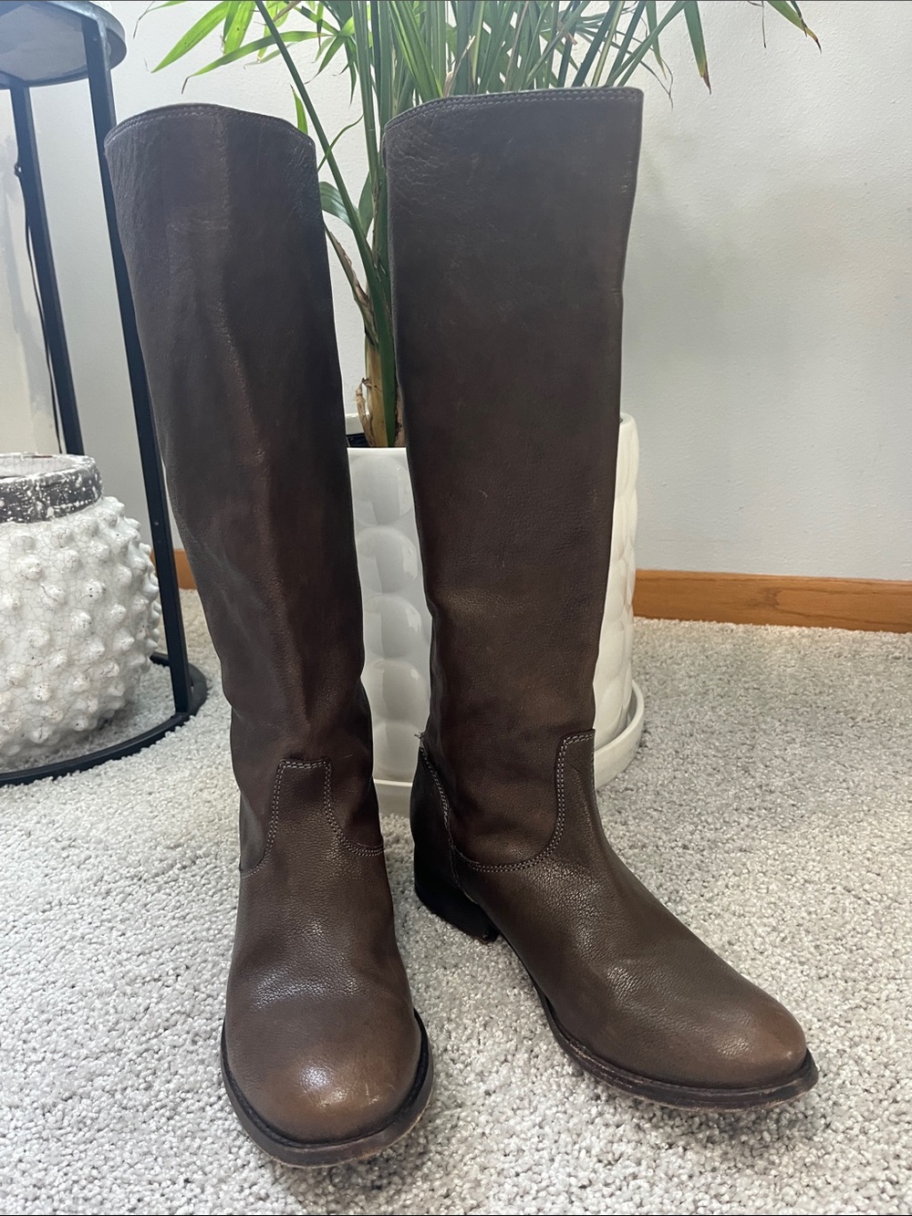 Frye Tall Brown Leather Riding Boots